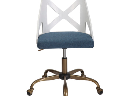 Charlotte - Farmhouse Task Chair - Antique Copper / White / Blue
