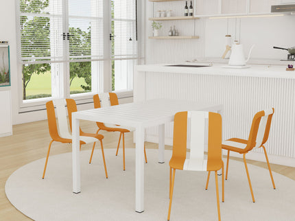Modern Striped Blocking Single Chairs, Waterproof And Fade Resistant (Set of 4)