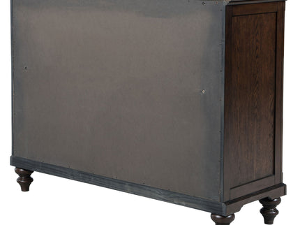 Berwick - 8 Drawer Dresser Cabinet With Felt Lined Drawers - Dark Oak