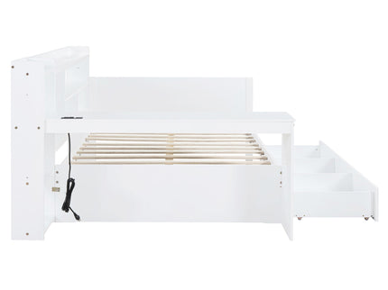 Daybed With 3 Drawers USB Ports And Desk