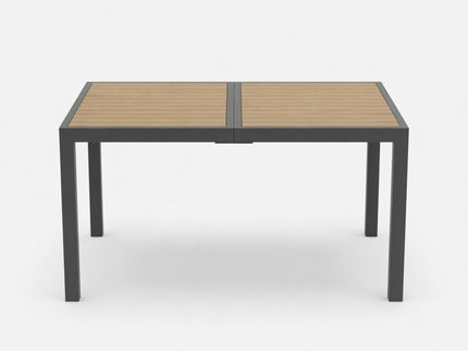 Rectangle Outdoor Patio Table With Slatted Top - Gray