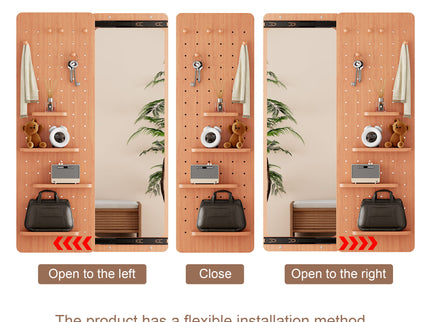 Wall Mounted Full Length Mirror With Shelf And Hook