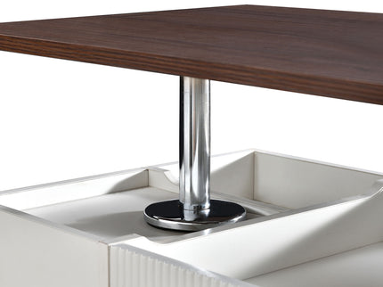 Adjustable End Table With Wheels, 360°Rotating Top And Storage Space