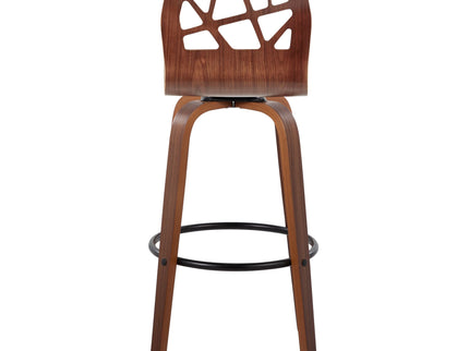 Folia - Mid Century Modern Fixed Height Barstool With Swivel With Round Footrest (Set of 2)