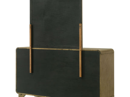 Bernardo - 6 Drawer Dresser And Mirror With Rounded Corners - Nutmeg Brown