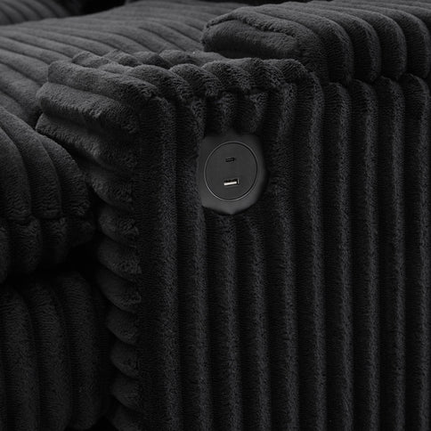 Convertible Loveseat Sofa With Storage, USB Ports, Cup Holders