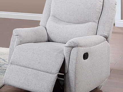 Manual Recliner With Upholstered Seat And Backrest Supportive Headrest