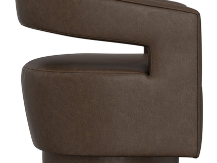 Swivel Accent Chair With Geometric Backrest
