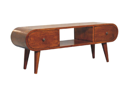 Solid Wood Circular TV Unit