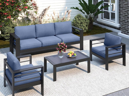 Outdoor Patio Set, All-Weather, Thick Cushions