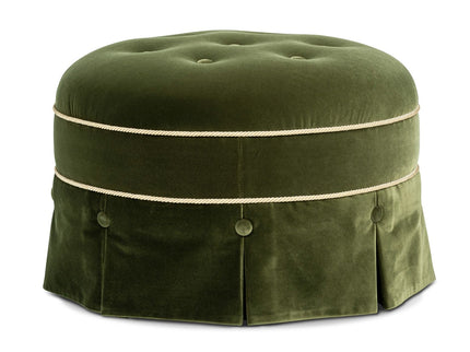 Maribel - Round Accent Ottoman - Olive Green