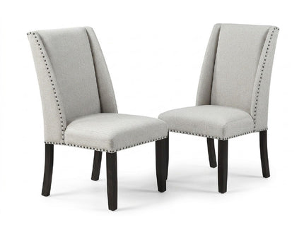 Upholstered Wingback Dining Chairs With Nailhead Trim (Set of 2) - Antique Black