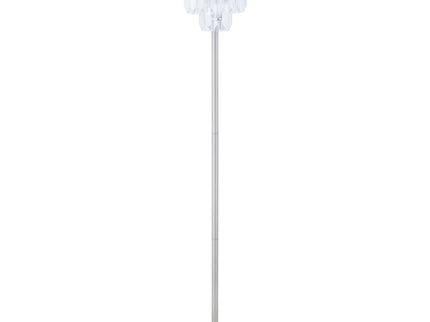 Base Floor Lamp With Crystal Shade - Silver