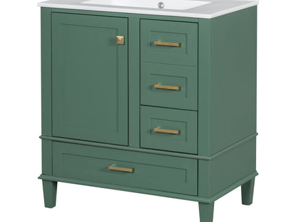 Bathroom Vanity, Modern Bathroom Cabinet With Sink Combo Set, Bathroom Storage Cabinet With A Soft Closing Door And 3 Drawers, Solid Wood Frame