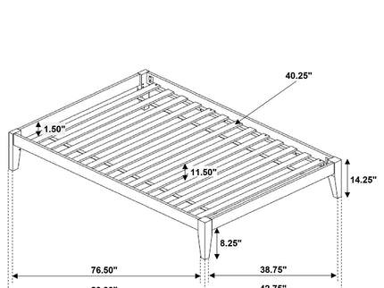 Queen Platform Bed With Tapered Legs - Brown