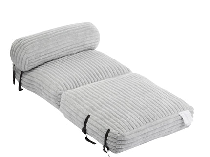Latina - Indoor Foldbable Bean Bag Lounge Chair - Light Gray