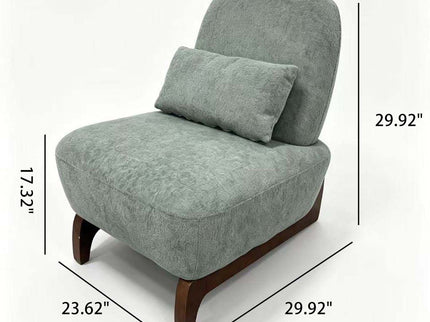 Curved Base Lazy Lounge Accent Chair - Blue / Brown