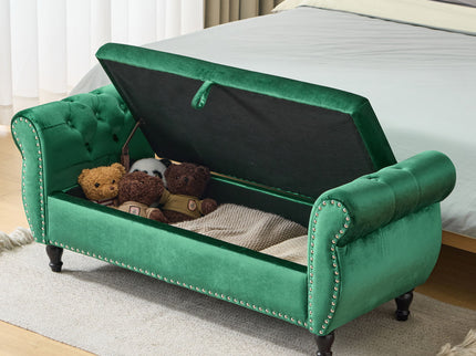 Luxurious Multifunctional Storage Ottoman Bench With Pillow