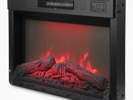 Electric Fireplace Insert Heater With Multicolor Flames, Remote Control - Black