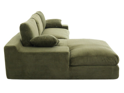 Compressed Sofa With 3 Back Cushions, 2 Throw Pillows