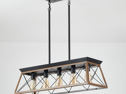 Chandelier Pendant Light For Dining Room Kitchen, 5 Light Fixture With Adjustable Height