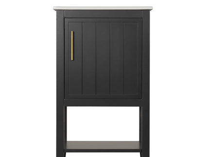 Modern Bathroom Vanity With Sink, Soft-Closing Door And Open Shelf