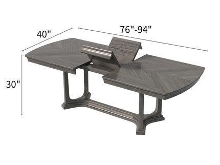 Arcus - Rectangular Dining Table With Butterfly Leaf - Charcoal Gray