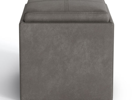 Rockwood - Upholstered Cube Storage Ottoman With Tray