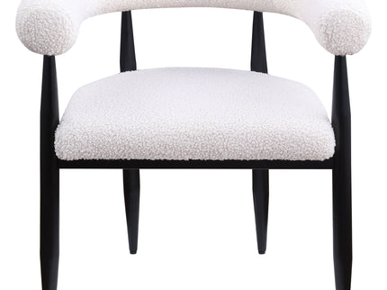 Notting - Upholstered Dining Arm Chair (Set of 2) In And Open C Shaped Backrest - Cream