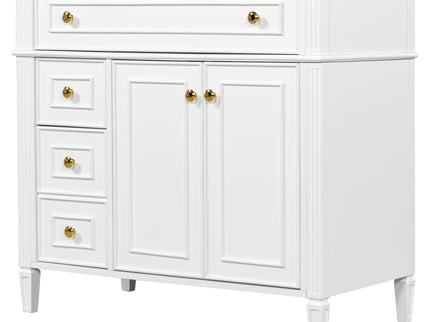 Bathroom Vanity With Sink, 3 Drawers & 2 Soft-Close Doors