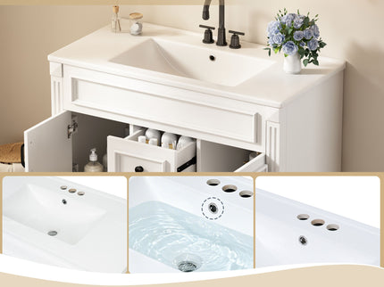 French Simple Style Wall Mounted Bathroom Cabinet With Sink