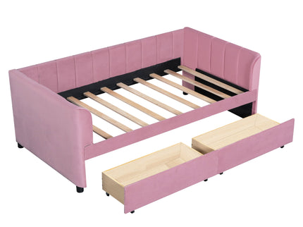 Upholstered Daybed With Ergonomic Design Backrest
