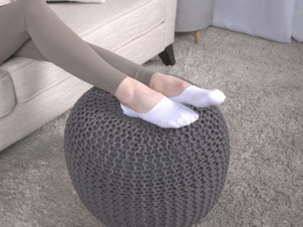 Bordeaux - Knitted Round Pouf, Versatile Ottoman And Floor Cushion