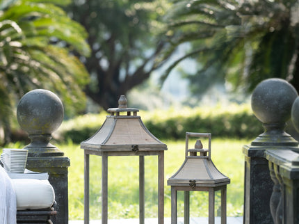 Candle Lantern Decorative, Hurricane Lantern Holder Decor For Indoor Outdoor, Home Garden Wedding - Ivory