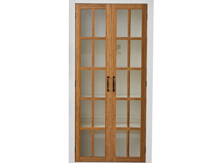 Rustic Style Display Cabinet With Glass Doors For Collectibles