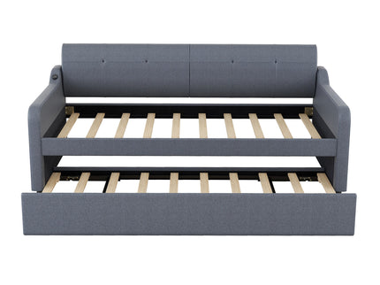 Upholstered Daybed With Trundle And USB Charging