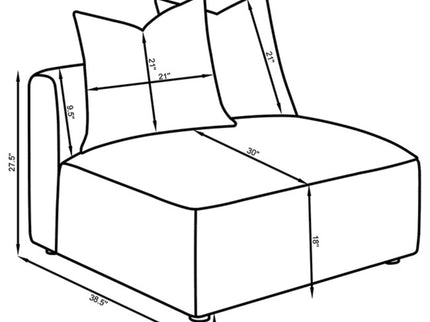 Amherst - Armless Chair With Accent Pillow - Gray
