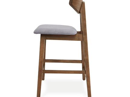 Mid Century Modern Counter Stool With V Shape Frame And Upholstered Seating