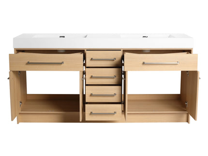 Freestanding Bathroom Vanity With Resin Sink, Soft-Closing Doors And Drawers