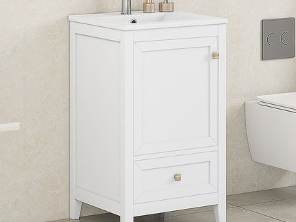 Bathroom Vanity With Sink, Soft Closing Cabinet Door, Storage Rack And Drawer