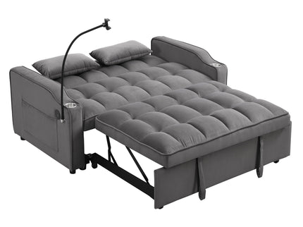 Sofa Bed With Trundle For Small Rooms - Dark Gray