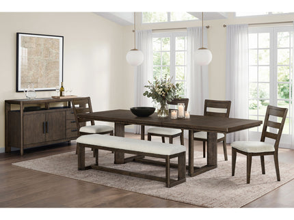 Trestle Dining Table With Leaf - Dark Oak