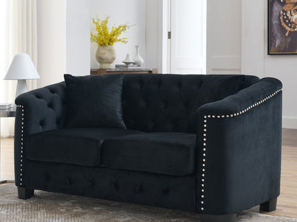 Modern Chesterfield Sofa With Tufted Backrest For Living Room