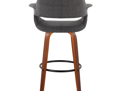 Vintage Flair - Mid Century Modern Fixed Height Barstool With Swivel With Round Footrest (Set of 2)