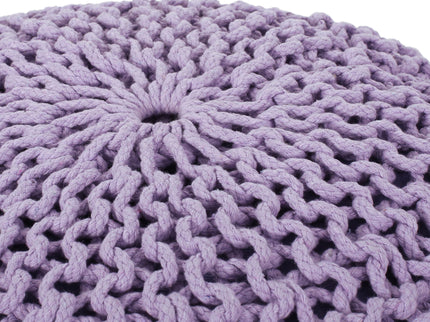 Bordeaux - Knitted Round Pouf Ottoman
