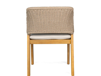 7 Piece Outdoor Dining Set With Table And 6 Chairs - Beige / Brown Mix / Light Teak / Teak