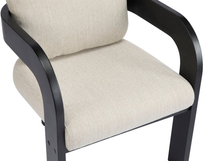 Dining Chairs With Pillow Back (Set of 2) - Beige / Black