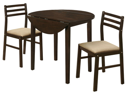 3 Piece Dining Set With Drop Leaf Table And Upholstered Chairs