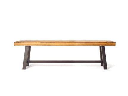 Tranquilizer - Outdoor Acacia Wood Bench With Slat Panel Design