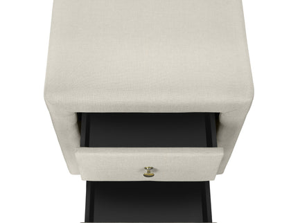 Nightstand, Storage Drawer Versatile Use, Upholstered, Transitional